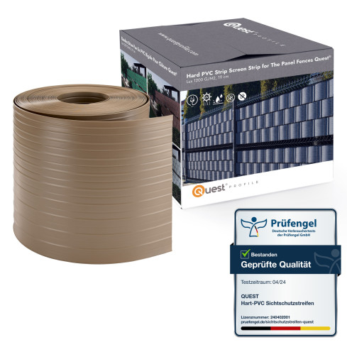 Bandă de gard Quest® Lux 900 g/m², 19cm Bej RAL 1019
