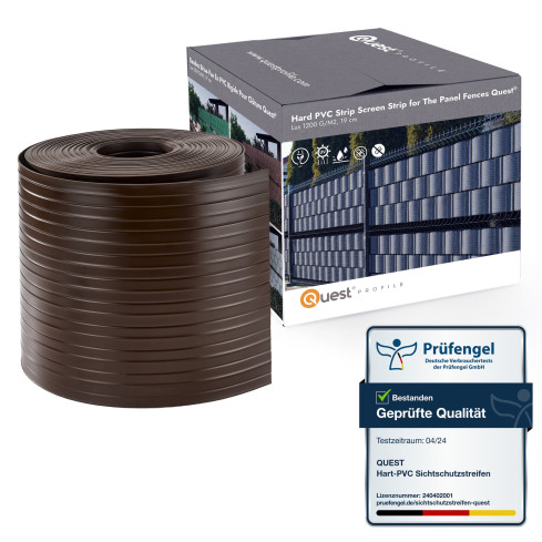 Bandă de gard Quest® Lux 900 g/m², 19cm Maro RAL 8017