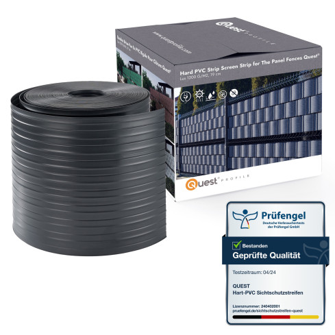 Bandă de gard Quest® Lux 900 g/m², 19cm Antracit RAL7016
