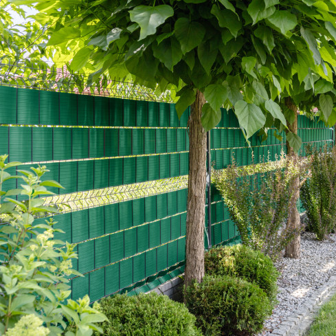 Bandă de gard Quest® Lux 900 g/m², 19cm Verde RAL 6005