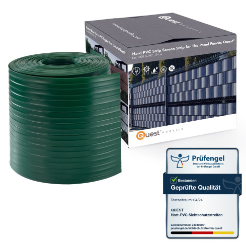 Bandă de gard Quest® Lux 900 g/m², 19cm Verde RAL 6005