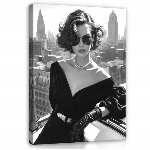 negru și alb femei moderne pictura pe panza pentru camera de zi dormitor 40x30