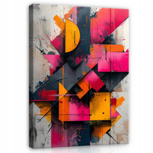 ABSTRACT IMAGINE COLORATĂ DE FIGURI PE PANEL PENTRU SALA DE ȘEDINȚĂ 120x80