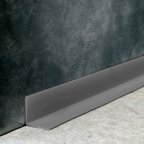  Profil de colț PVC, inegal, lipit pe exterior, protecție colț, gri închis