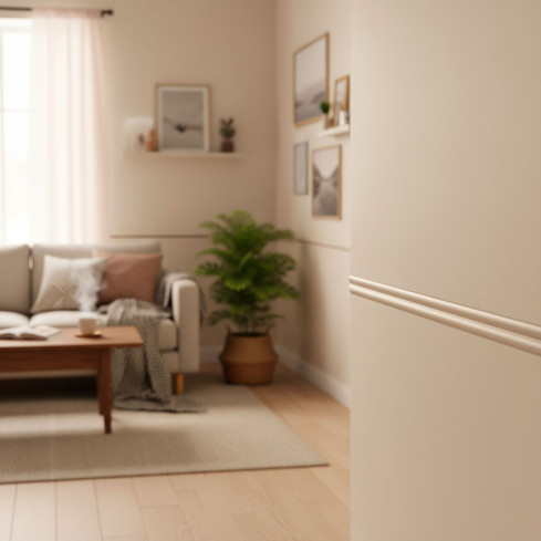 Profil de finisare și protecție din PVC pentru margini, autocolant bej 10/10 5m