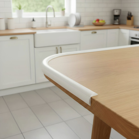 Profil de finisare și protecție din PVC pentru margini, autocolant alb 10/10 5m