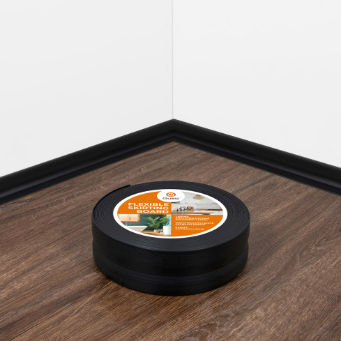 Plintă moale autoadezivă 32x23 mm, garnitură de perete flexibilă pentru bucătărie și baie, plintă PVC, bandă de etanșare, negru