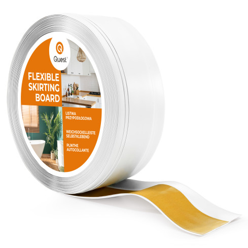 Plintă din PVC autoadezivă, plintă flexibilă DEKOR, 50x20mm, albă