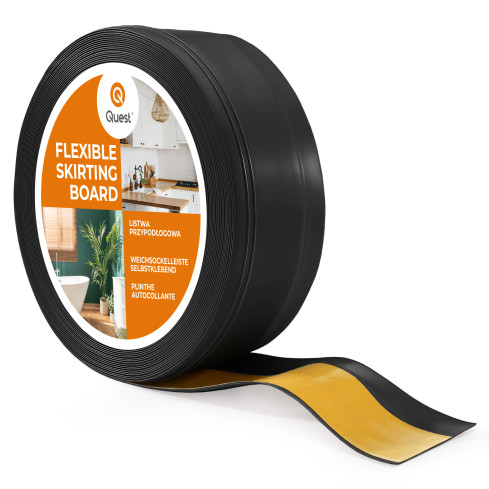 Plintă din PVC autoadezivă, plintă flexibilă DEKOR, 50x20mm, neagră