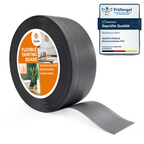 Plinta moale, Plinta flexibilă, Plinta de colț, PVC 70x20mm, gri închis