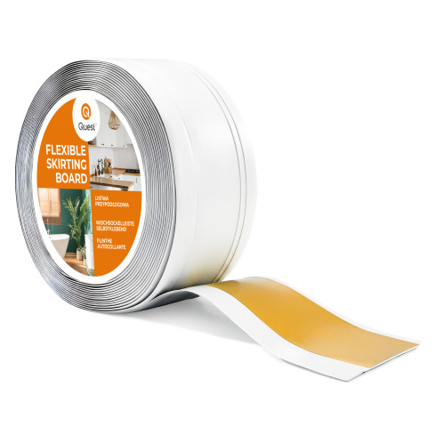 Plintă PVC autoadezivă, profil decorativ flexibil DEKOR, 70x20mm, alb