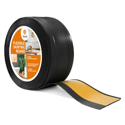 Plintă din PVC autoadezivă, plintă flexibilă DEKOR, 70x20mm, negru