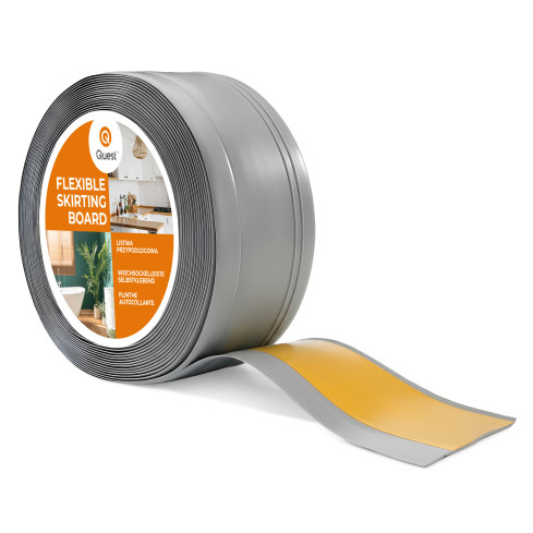 Plintă PVC autoadezivă, profil decorativ flexibil DEKOR, 70x20mm, gri