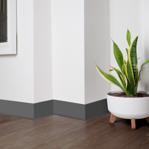 Plinta moale, Plinta flexibilă, Plinta de colț, PVC 70x20mm, gri închis