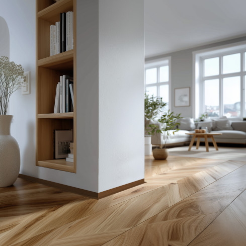 Plintă PVC minimalistă autocolantă – rigidă, maro