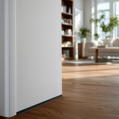 Plintă PVC minimalistă – rigidă, gri închis