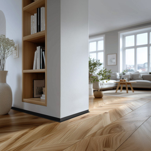 Plintă PVC minimalistă – rigidă, neagră