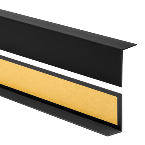 PVC profil unghiular inegal, protecție autoadezivă pentru margini, protecție pentru colțuri, negru