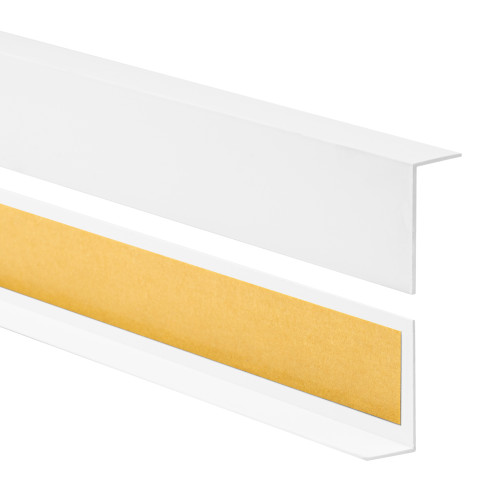 Profil de colț din PVC, neuniform, protecție autoadezivă a marginilor, protecție colț, alb