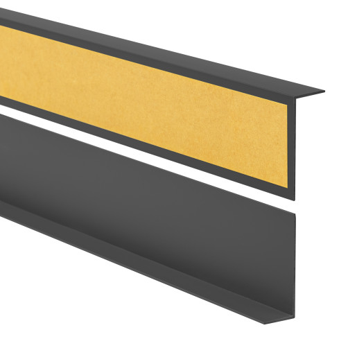  Profil de colț PVC, inegal, lipit pe exterior, protecție colț, gri închis