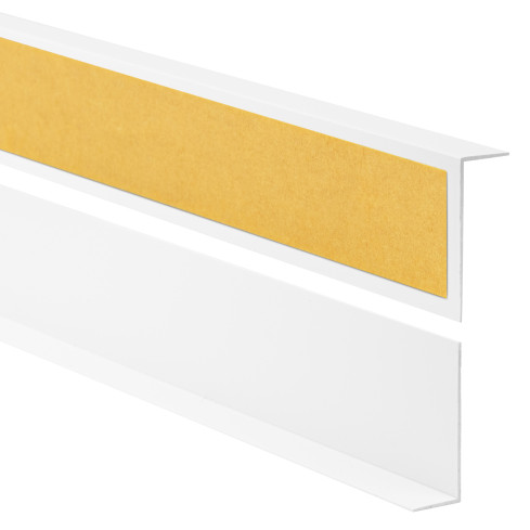  Profil de colț PVC, inegal, lipit pe exterior, protecție colț, alb