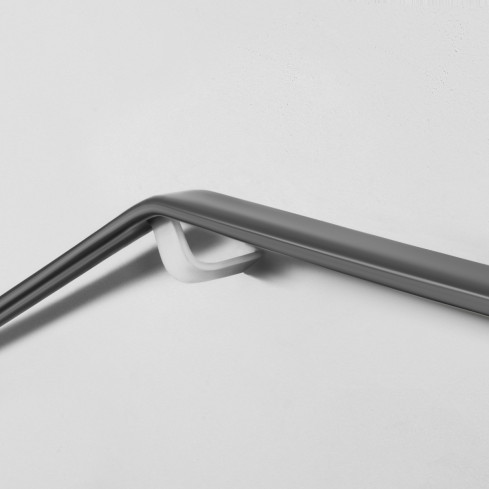 Balustradă din PVC, balustradă pentru scări, balustradă pentru scări, PREMIUM, 40x8mm, gri închis, 1m