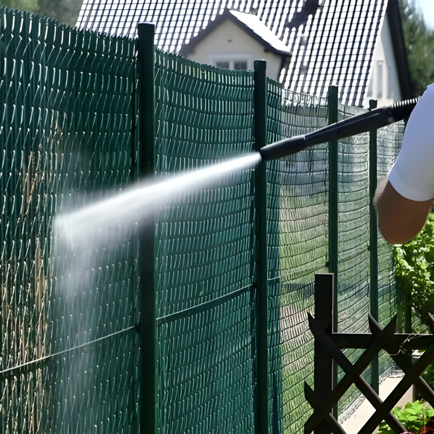 Listă de gard din PVC pentru montaj vertical - verde