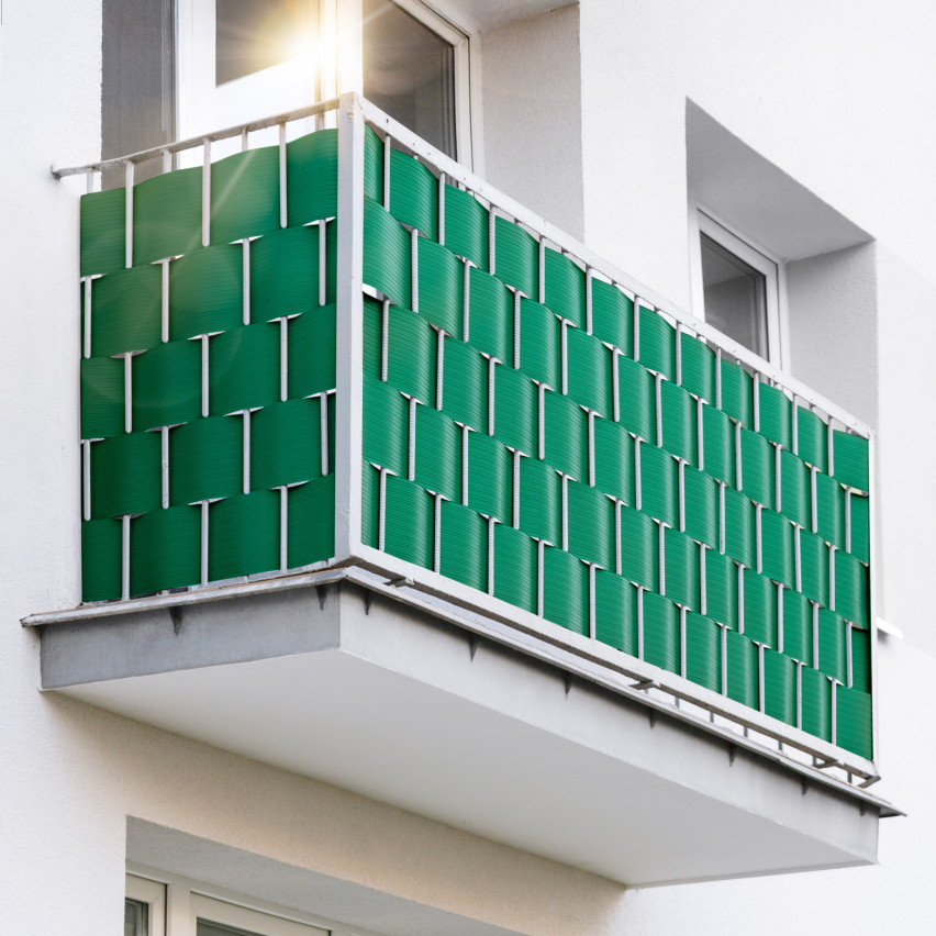 Bandă de gard Quest® Lux 900 g/m², 19cm Verde RAL 6005