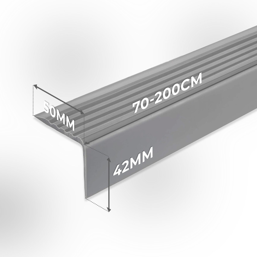 Profil antiderapant pentru trepte 50x42mm 150cm gri deschis