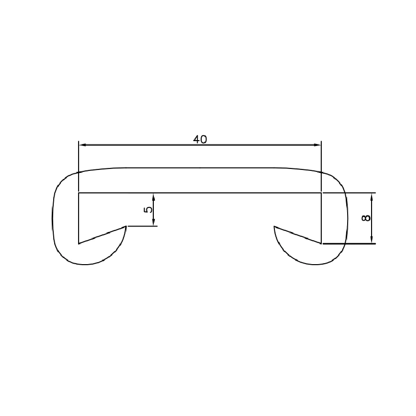 Balustradă PVC, balustradă scări, balustradă scări, PREMIUM, 40x8mm, culoare cărămidă, 1m