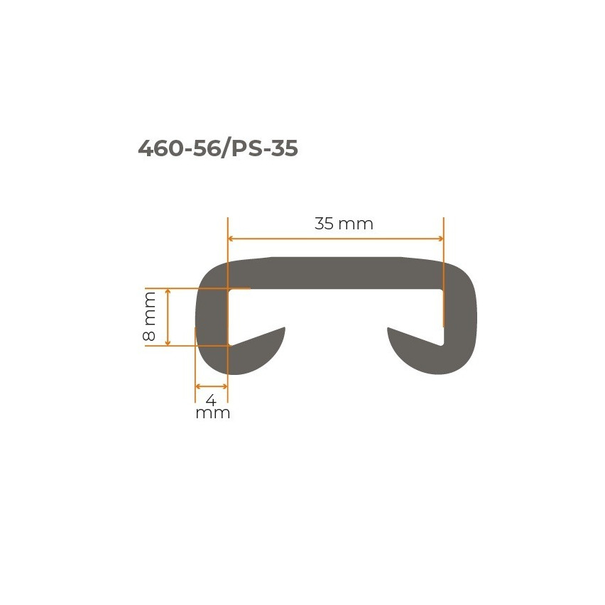 Balustradă din PVC, balustradă pentru scări, balustradă pentru scări, PREMIUM, 35x8mm, bej, 1m