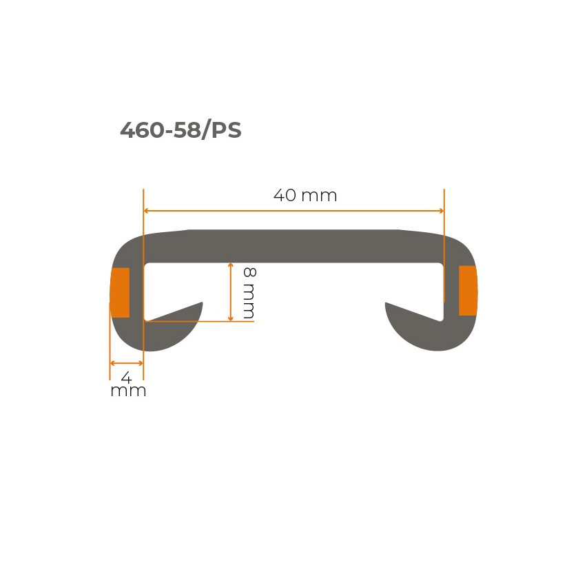 Balustradă din PVC, balustradă pentru scări, balustradă pentru scări, LUX, 40x8mm, albastru marin/alb, 1m