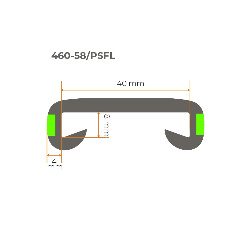 Balustradă din PVC, balustradă pentru scări, balustradă pentru scări, FOTO, 40x8mm, verde, 1m