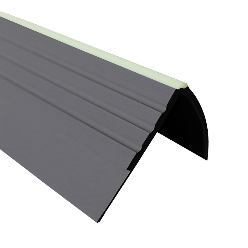 Profil antiderapant pentru scări fotoluminiscent 40x40mm, 150cm, gri închis
