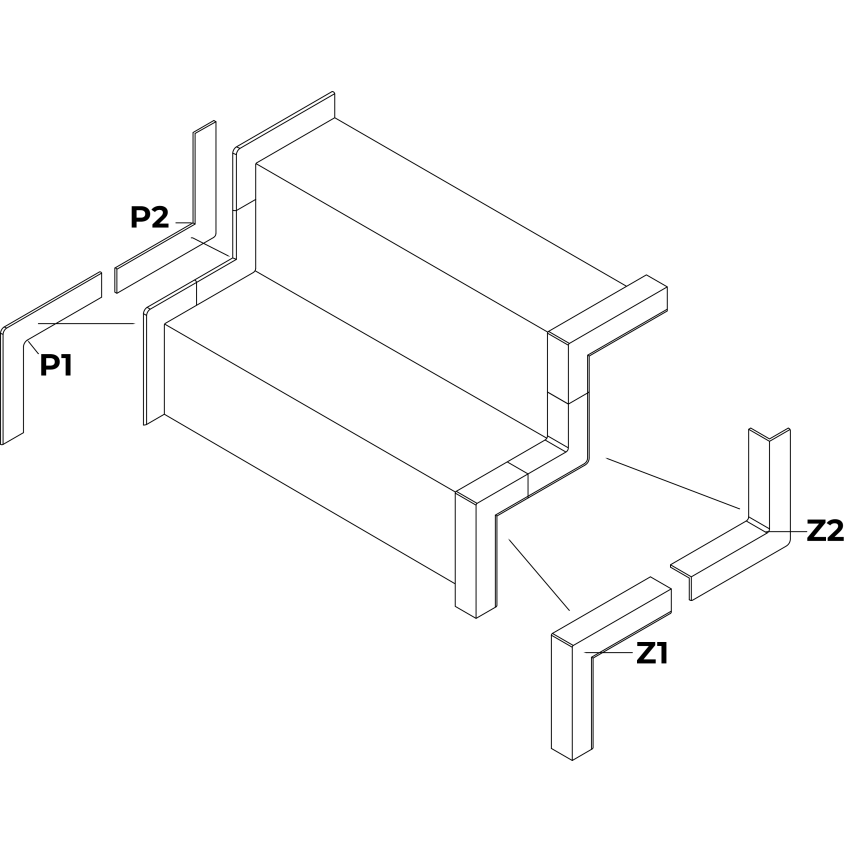 Element de perete exterior P1, gri închis