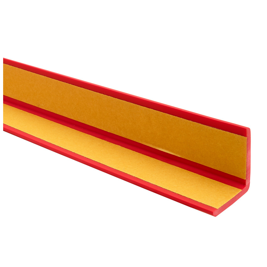 Profil unghiular din PVC, plastic autoadeziv, protecție pentru margini, roșu
