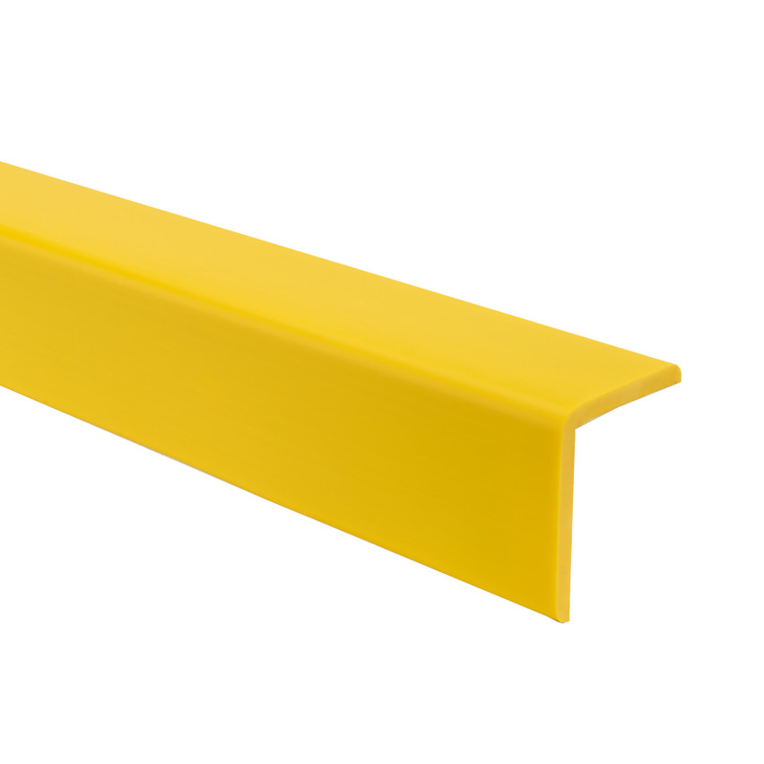 Profil unghiular din PVC, plastic autoadeziv, protecție pentru margini, galben