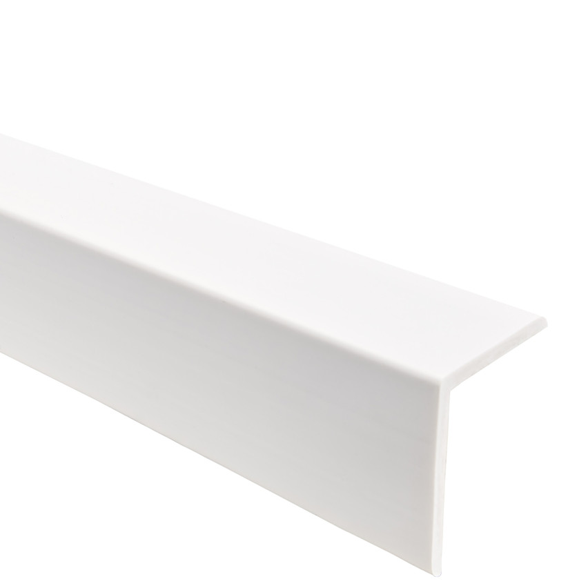 Profil unghiular din PVC, plastic autoadeziv, protecție pentru margini, alb