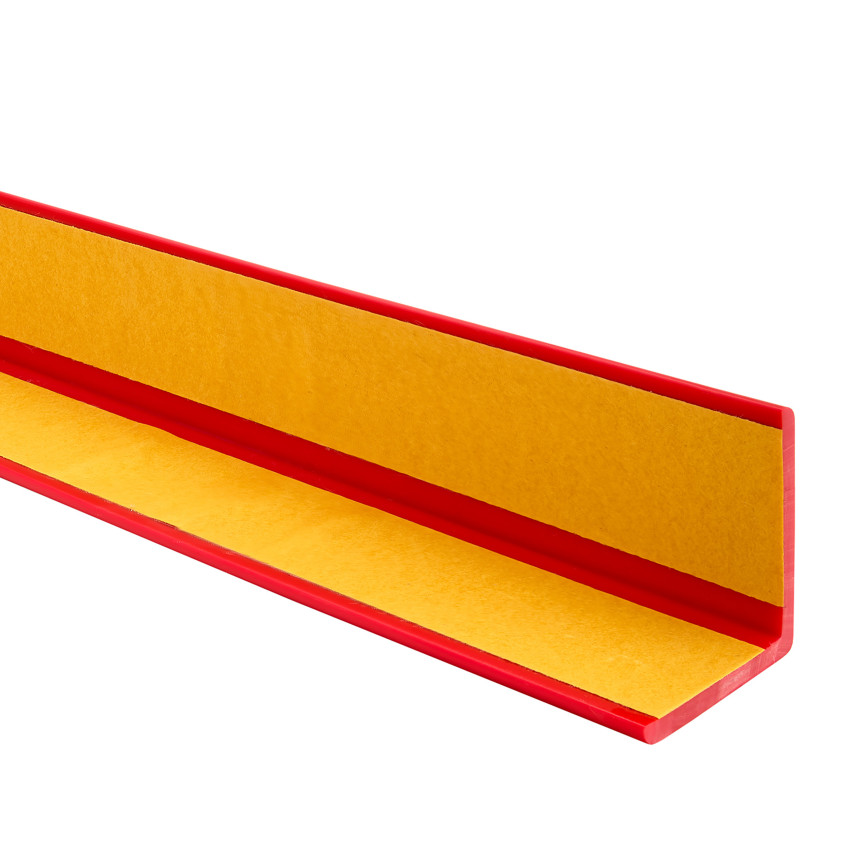 Profil unghiular din PVC, plastic autoadeziv, protecție pentru margini, roșu