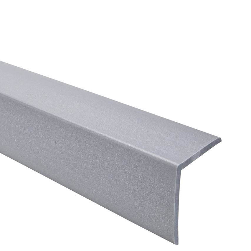 Profil unghiular din PVC, plastic autoadeziv, protecție pentru margini, argintiu