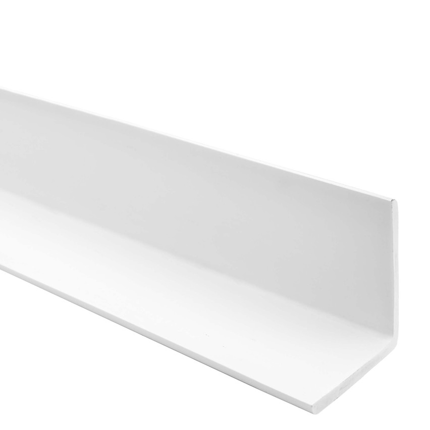 Profil unghiular din PVC, plastic, protecție pentru margini, alb