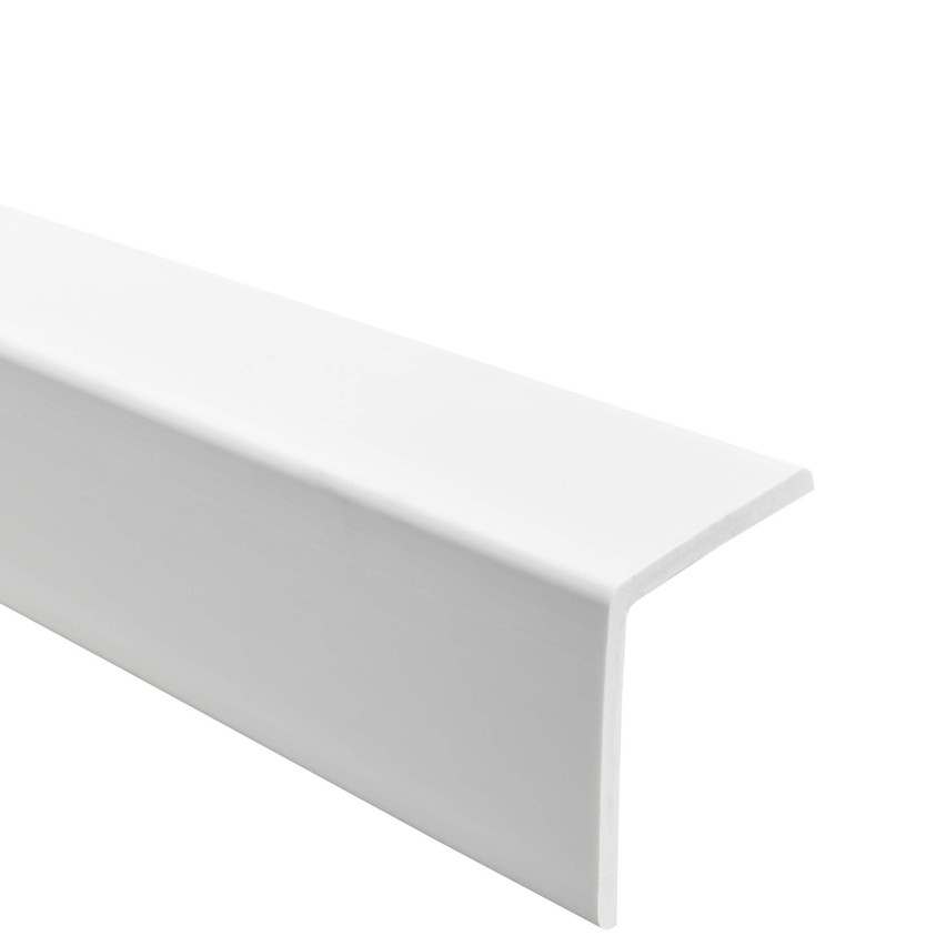 Profil unghiular din PVC, plastic, protecție pentru margini, alb
