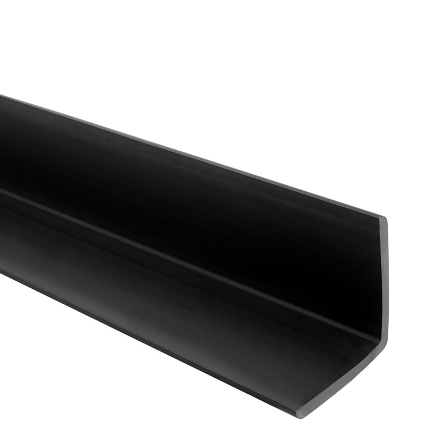 Profil unghiular din PVC, plastic, protecție pentru margini, negru