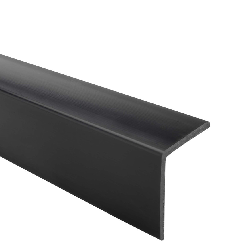 Profil unghiular din PVC, plastic, protecție pentru margini, negru