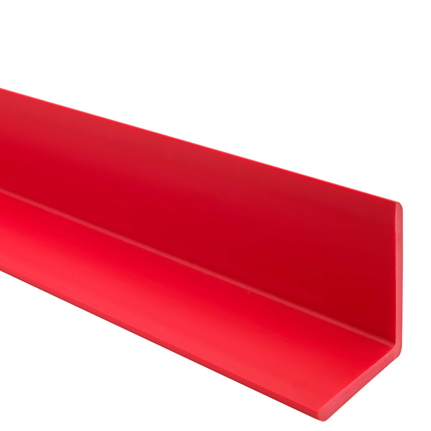 Profil unghiular din PVC, plastic, protecție pentru margini, roșu