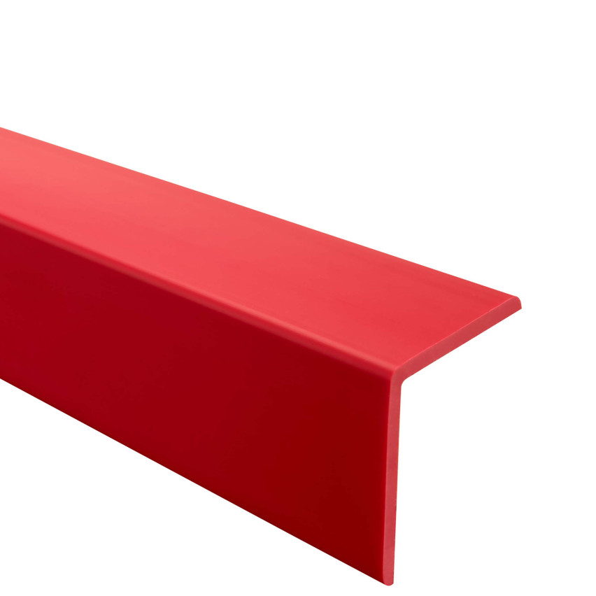 Profil unghiular din PVC, plastic, protecție pentru margini, roșu