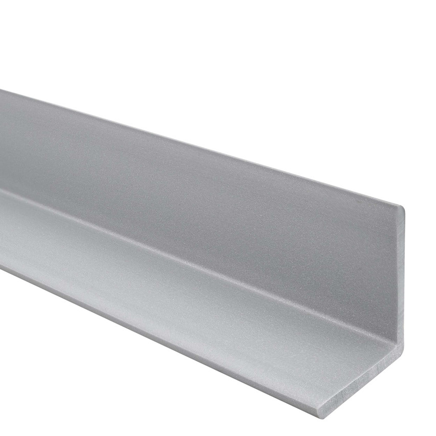 Profil unghiular din PVC, plastic, protecție pentru margini, argintiu