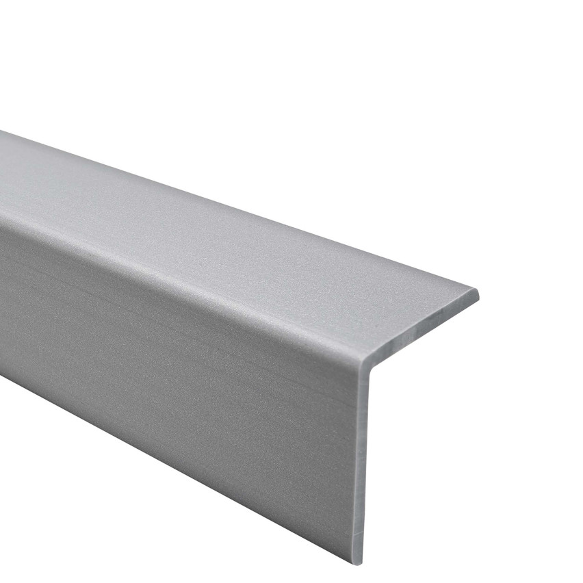 Profil unghiular din PVC, plastic, protecție pentru margini, argintiu