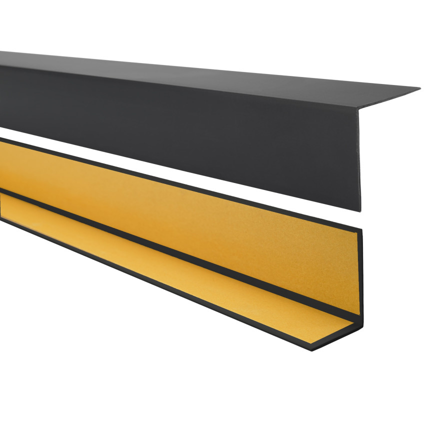 Profil unghiular din PVC, protecție autoadezivă pentru margini, protecție pentru colțuri, negru, 