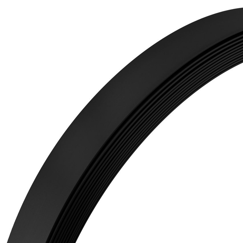 Bară plată din PVC dur cu adeziv, negru, 10 m